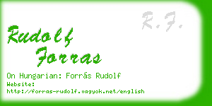 rudolf forras business card